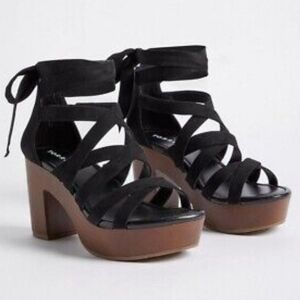 TORRID | ANKLE WRAP STRAPPY FAUX SUEDE EXTRA WIDE WIDTH PLATFORMS